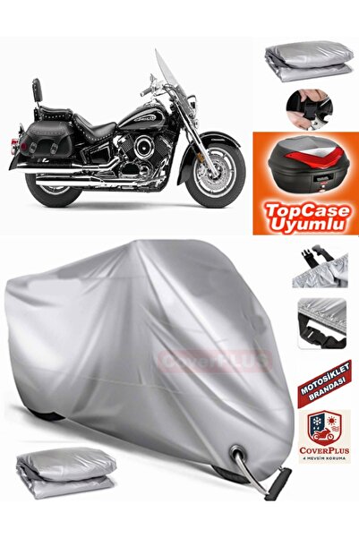 MotoEN Gray Lock Compatible Yamaha Xvs 650 Drag Star Tarpaulin Topcase Rear B...