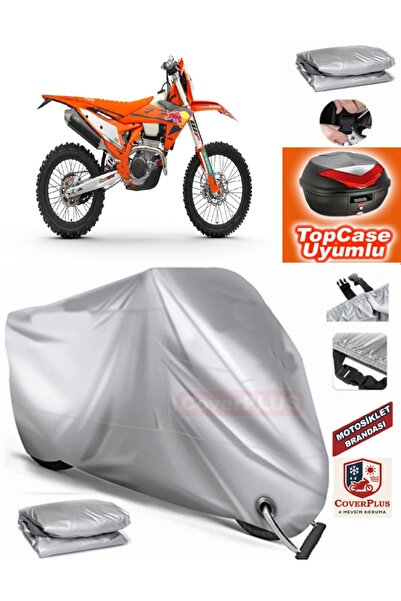 MotoEN قفل رمادي متوافق مع KTM 250 EXC من القماش المشمع Topcase الخلفي المتوا...