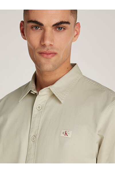 Calvin Klein Calvin Klein Men Beige Woven Label Shirt