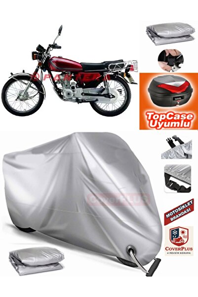 MotoEN Gray Lock Compatible Steel Motor Classic 125 Tarpaulin Topcase Back Ba...