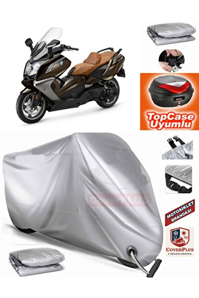 MotoEN Gray Lock Compatible Bmw C 650 Gt Tarpaulin Topcase Rear Bag Compatibl...