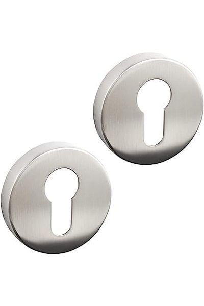 Generic 2 Pair of Euro Escutcheon Cover Key Rose (Pair of Euro Escutcheon Cover, Antique Brass) (Chrome)
