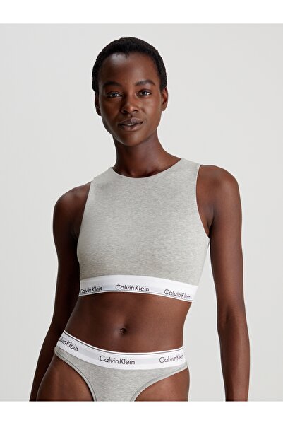 Calvin Klein Grey Heather Logo Waistband Unlined Bralette