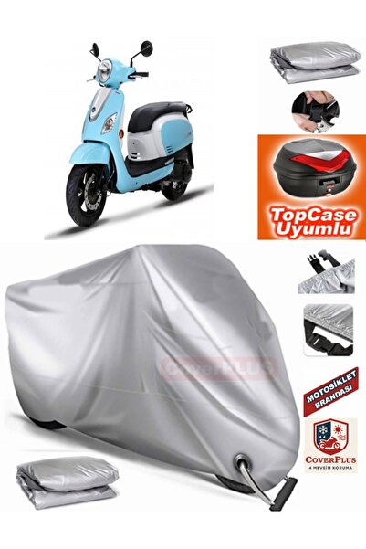 MotoEN Gray Lock Compatible Sym Fiddle Iii 200I Tarpaulin Topcase Back Bag Co...