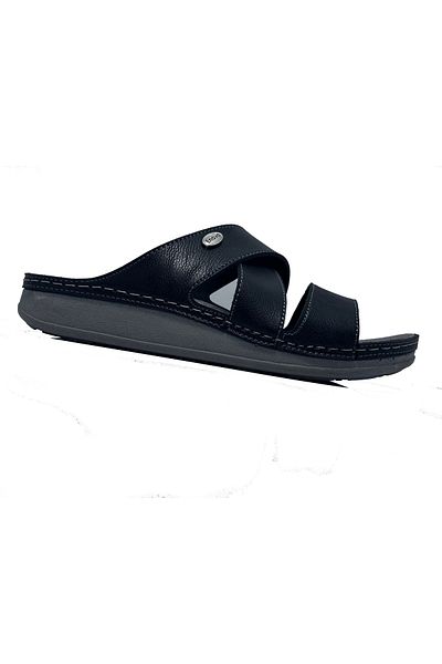 ayaktarz Enova Black Comfortable Stylish Outward and Inward Men's Slippers