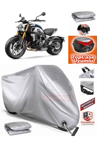 MotoEN Gray Lock Compatible Cf Moto 700Cl-X Heritage Tarpaulin Topcase Rear B...