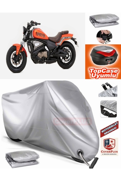 MotoEN Gray Lock Compatible Qj Srv550 Tarpaulin Topcase Rear Bag Compatible M...