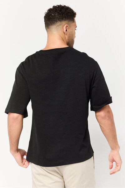 WRANGLER Men Crew Neck Short Sleeves Solid T-Shirt, Black