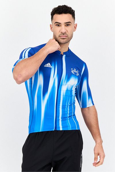 adidas Men Sportswear Fit Short Sleeves Cycling Jersey, Blue