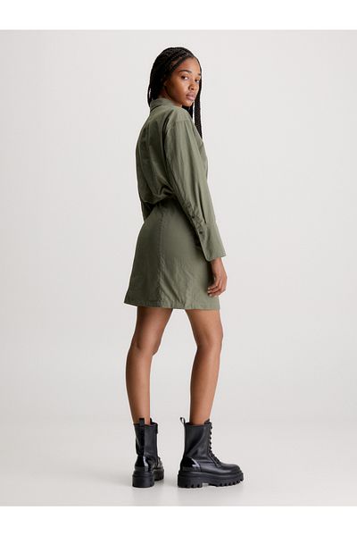 Calvin Klein Calvin Klein Women Dusty Olive Soft Touch Shirt Dress