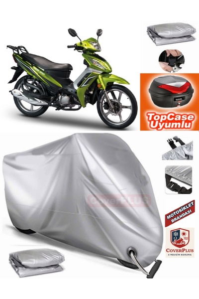 MotoEN Gray Lock Compatible Motoran Zs 100 Tarpaulin Topcase Rear Bag Compati...