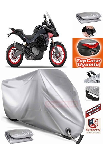 MotoEN Gray Lock Compatible Ducati Multistrada 950 S Tarpaulin Topcase Rear B...