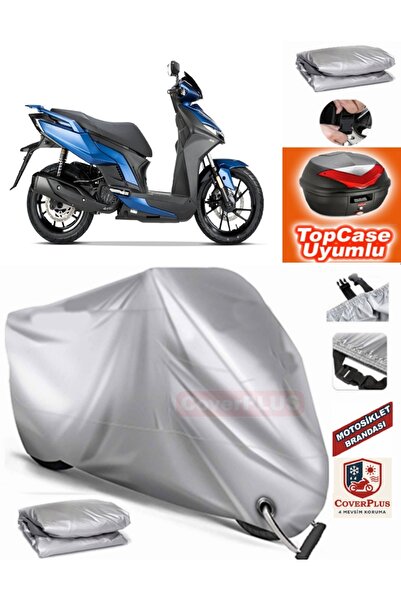 MotoEN Gray Lock Compatible Kymco Agility S 125 Tarpaulin Topcase Rear Bag Co...