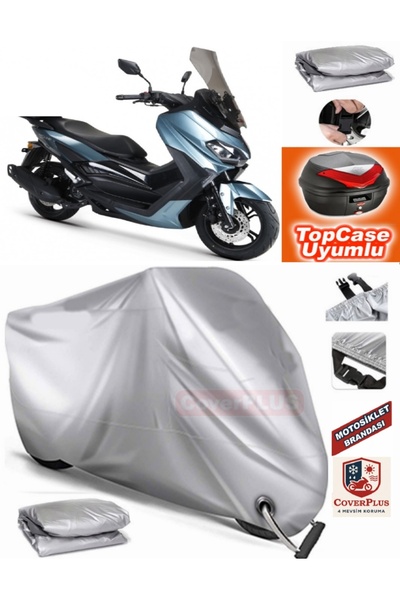 MotoEN قفل رمادي متوافق مع Rks Grace 202 Pro Tarpaulin Topcase Backbag متوافق...