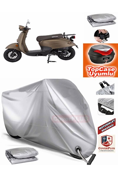 MotoEN قفل رمادي متوافق مع Mondial 50 Turismo Tarpaulin Topcase Backbag متواف...