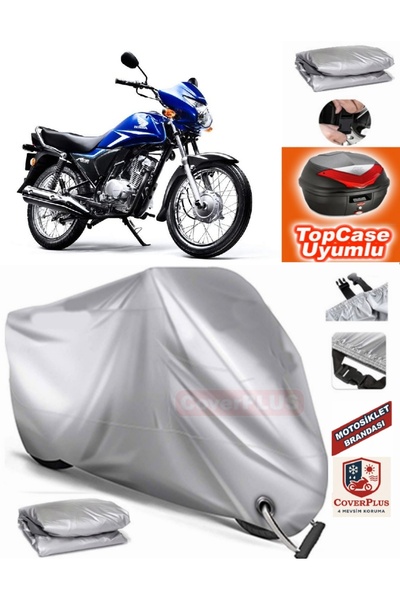 MotoEN Gray Lock Compatible Honda Cb 125 Ace Tarpaulin Topcase Rear Bag Compa...