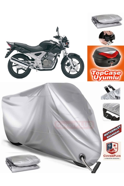 MotoEN Gray Lock Compatible Honda Cbf 250 Tarpaulin Topcase Rear Bag Compatib...