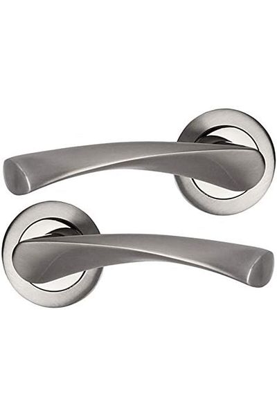 Generic HANDLESTORE Dual Finish Chrome Twist Door Handle Pack - with Hinges and Latches - ® (1 Pack)