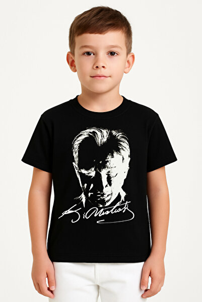 babixkids Tricou Copii Imprimat Ataturk Fete Băieți Unisex Culoare Negru Impr...
