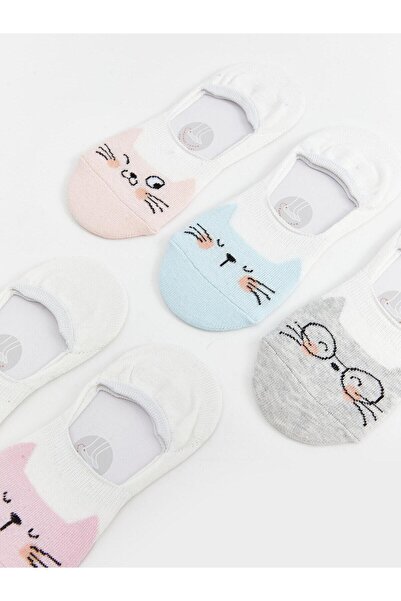 LC Waikiki LCW Kids Desenli Kız Çocuk Babet Çorap 5'li (S5)