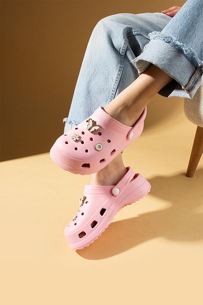 Pembe Potin Women's Powder Eva Deniz Beach Loadset Sole Nurse Hospital Confort Comfortable Sandals Slippers