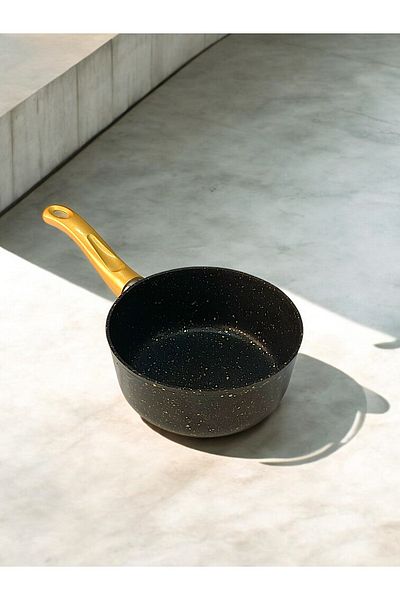 COZA LİFE Black Gold Yellow Granite Milk Jug with Handle - Sauce Bowl 14cm - 500ml