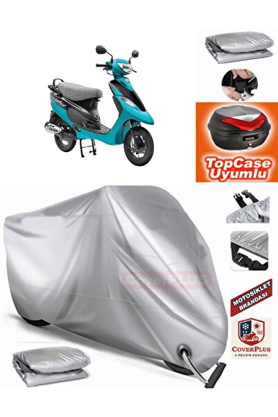 MotoEN Gray Lock Compatible Tvs Scooty Pep Plus Tarpaulin Topcase Rear Bag Co...