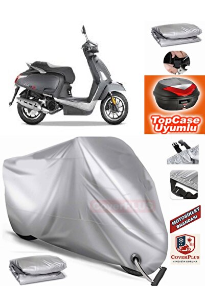 MotoEN Gray Lock Compatible Kymco Like S 125 Tarpaulin Topcase Rear Bag Compa...