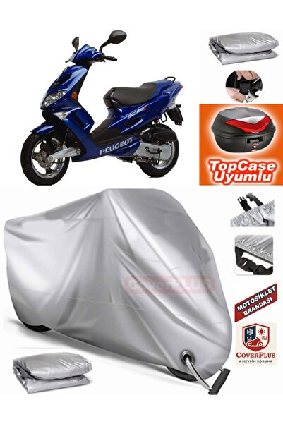 MotoEN Gray Lock Compatible Peugeot Speedfight 2 Tarpaulin Topcase Rear Bag C...