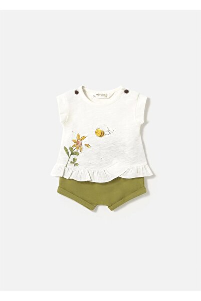 MAYORAL Baby Girl 4 T-Shirt Shorts Suit Green 1664