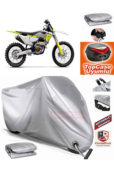 MotoEN Gray Lock Compatible Husqvarna Fc 250 Tarpaulin Topcase Rear Bag Compa...