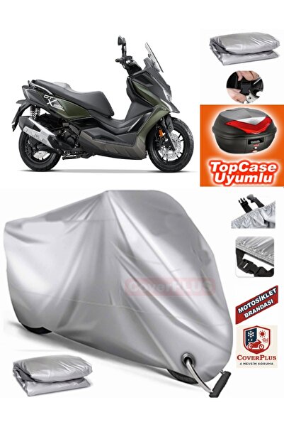 MotoEN Gray Lock Compatible Kymco Dt X360 Tarpaulin Topcase Rear Bag Compatib...