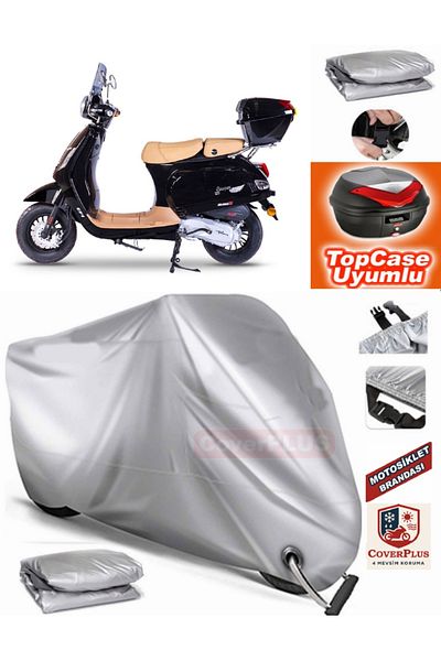 MotoEN قفل رمادي متوافق مع Falcon Cooper 50 EFI Tarpaulin Topcase Topcase متوافق مع موتور القماش المشمع