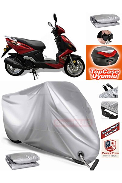 MotoEN Gray Lock Compatible Lifan Lf125T-26 Tarpaulin Topcase Rear Bag Compat...