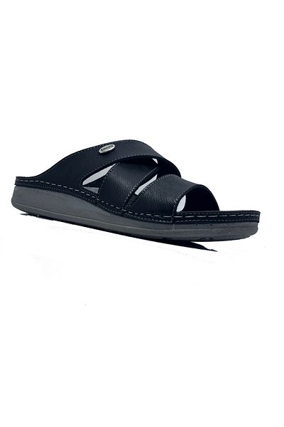 ayaktarz Enova Black Comfortable Stylish Outward and Inward Men's Slippers