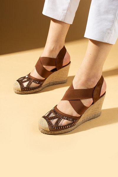 Pembe Potin Women's Tan Suede Sandals