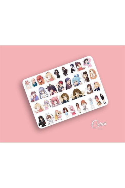Ceres Studio Anime Kawaii Korea Sticker Etiket 34 Adet Etiket 2,5 - 3 cm Ebat...