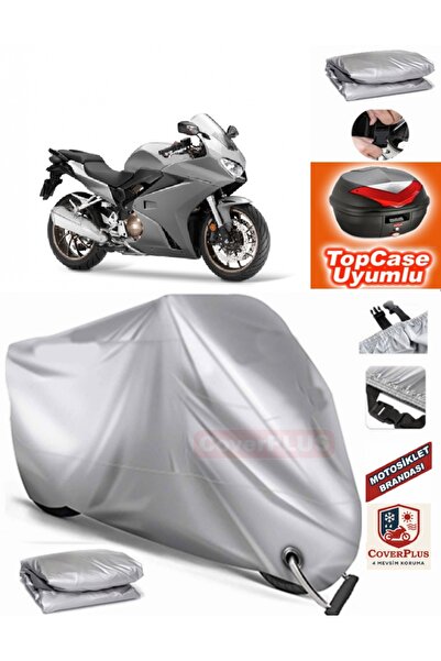 MotoEN Gray Lock Compatible Honda Vfr 800 Tarpaulin Topcase Rear Bag Compatib...