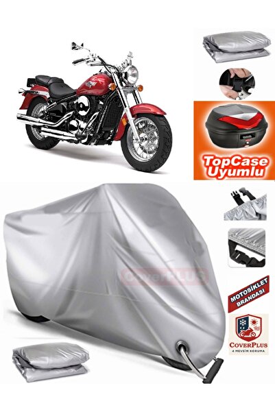 MotoEN قفل رمادي متوافق مع Kawasaki VN 800 Classic Canvas Topcase حقيبة خلفية...