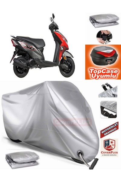 MotoEN Gray Lock Compatible Honda Dio Tarpaulin Topcase Rear Bag Compatible M...