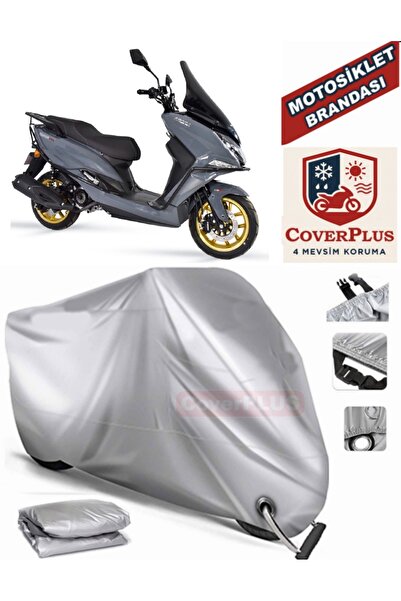 MotoEN Gray Lock Compatible Motor Tarpaulin Arora Safari Pro Motorcycle Tarpa...