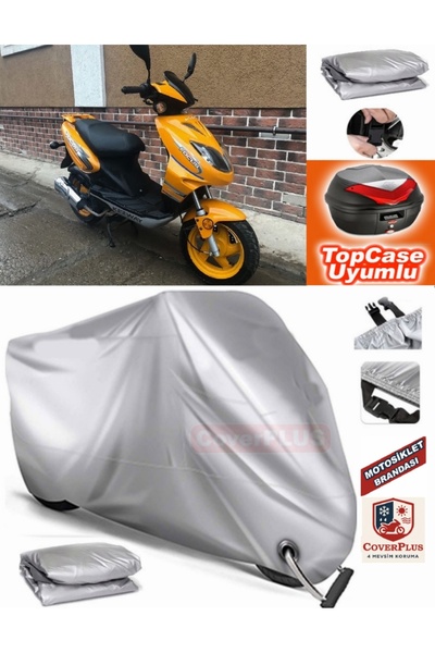 MotoEN Gray Lock Compatible Keeway Focus 150 Tarpaulin Topcase Back Bag Compa...