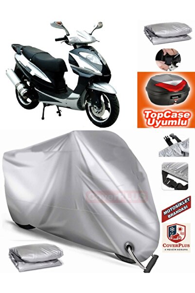 MotoEN Gray Lock Compatible Mondial 150 Kn Tarpaulin Topcase Rear Bag Compati...