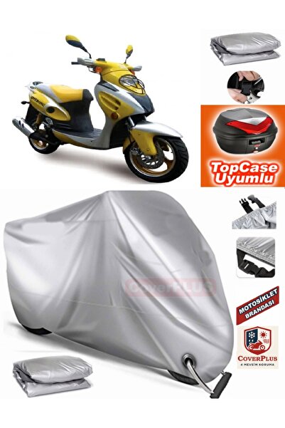 MotoEN Gray Lock Compatible Mondial 150 Sentor Tarpaulin Topcase Rear Bag Com...