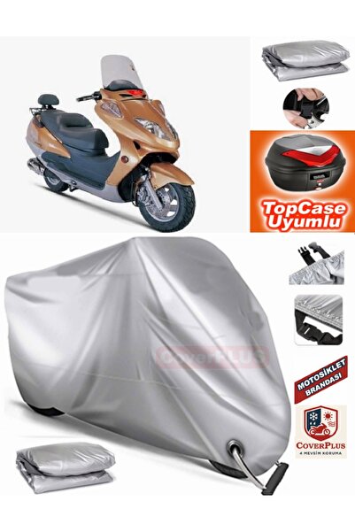 MotoEN Gray Lock Compatible Steel Motor Tiger 150 Tarpaulin Topcase Back Bag ...