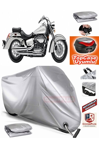 MotoEN Gray Lock Compatible Honda Vt 750 C Shadow Tarpaulin Topcase Rear Bag ...