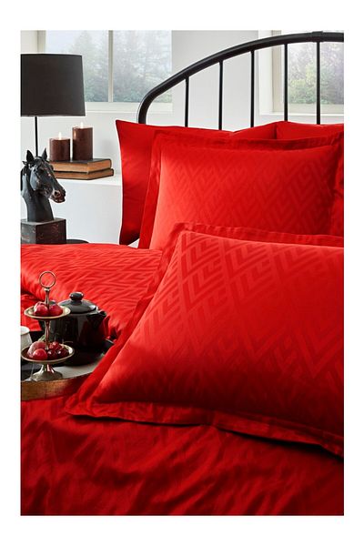 Özdilek Geometric Double Jacquard Satin Duvet Cover Set
