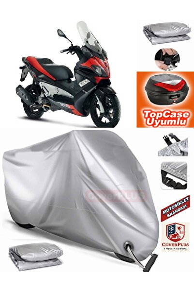 MotoEN Gray Lock Compatible Aprilia Sr Max 300 ?.E Tarpaulin Topcase Rear Bag...