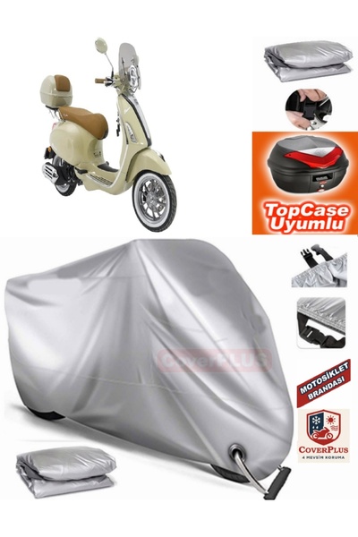 MotoEN قفل رمادي متوافق مع Arora Prime Tarpaulin Topcase الخلفي المتوافق مع M...