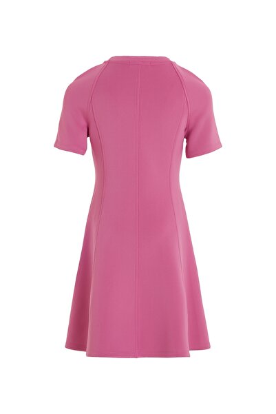 Calvin Klein Girls Violet Fun Embossed Logo Flare Dresses